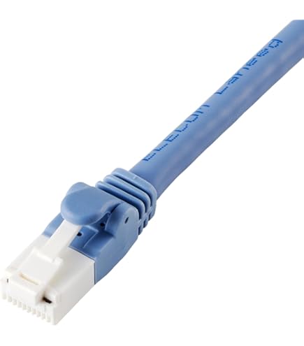Cat6A LANケーブル　青 エレコム LANケーブル CAT6A 0.3m ブルー