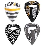 GeeSo ベビー スタイ ビブ よだれかけ 綿 コットン100% 柔らかい 2層タイプ スナップ 三角 バンダナ型 4枚セット (Bセット)