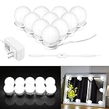 Hollywood LED Vanityライトキット、abedoe 6500 Kホワイトメイクアップミラーライト電源アダプタとディマーサポート付き無段階調光機能付き、ip66防水メイクアップ用トイレド