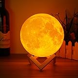 15cm 3d magical two tone moon table lamp usb charging luna