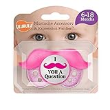Ulubulu Pacifier and Accessory, Pink Mustache, 6-18 Months (Discontinued by Manufacturer) by Ulubulu