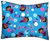 SheetWorld Crib / Toddler Baby Pillow Case - Flannel Pillow Case - Dora Blue - Made In USA by sheetw