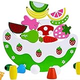 子供がおもちゃを組み立てる ，水果平衡木，木製のおもちゃ