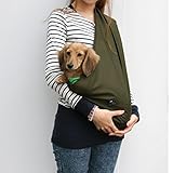 エブリデイ･コンパクトコットン・ドッグスリング2［飛出し防止フック付] Ｍ カーキ DogPeace(ドッグピース) 小型犬用 子犬 抱っこ紐 ひも バックスリング バッグスリング ペット PET キャリー キャリア