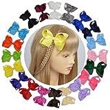 赤ちゃんのためのワニのクリップのリボンの弓十代とジュニア（4インチと20のパック）