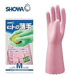 ［ショーワグローブ］オールコート手袋【ビニトップ薄手】（1袋20双入り・塩化ビニール製）《035-130・M・ピンク》