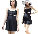 Y&M SHOP マタニティ 水着 妊婦 シンプル デザイン ワンピース マタニティスイミング ウェア かわいい おしゃれ 妊婦 用 産前 産後 大きいサイズ ブラック (3XL)