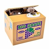 RuiChy StealingコインセントペニーBuck保存お金ボックスポットケース貯金箱 CQG-Mao-putao