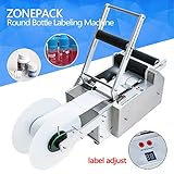 ZONEPACK 20-40pcs/minボトルラベラー 業務用半自動ボトルラベル貼り機 ステンレス製手動式ボトルラベル貼り付け機 正確に位置付け 効率も質量もUP 110v