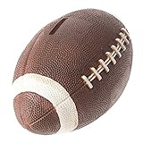 ブラウンホワイトFootball Coin Piggy Bankスポーツステッチ