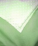 aBaby Minky Dot and Seersucker Baby Blanket Green/White [並行輸入品]