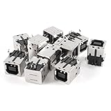 SODIAL(R) 10件のUSBメスタイプ-Bタイプ　4ピン　直角PCB DIPジャックソケット