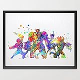 Dignovel Studios 11X14 Big hero team disney characters print kids Watercolor Print Nursery art Home 