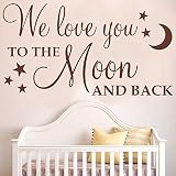 ditooms We Love You To The Moon And Back ( with Stars )壁アートステッカー引用壁デカール子供の部屋装飾