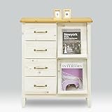 キャビネット 完成品 幅70cm ホワイトウォッシュ 木製 カントリー風