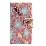 Huawei P8 ケース [強化ガラスフィルムを無料で贈ります], OMATENTI Huawei P8 高級PUレザー ケース 手帳型 保護ケース カード収納ホルダー付き 横置きスタンド機能付き 