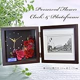 〔エルフルール〕プリザーブドフラワー　花時計＆フォトフレーム ブリザードフラワー 花 プレゼント 引越し祝い 開店祝い 開業祝い 結婚祝い 母の日 花