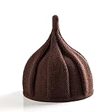 とんがり ニット帽 キッズ ねじり帽 秋冬 選べる19色 (コーヒー（裏起毛）)