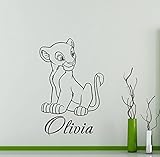 Personalizedライオンキング壁デカールSimba Nalaカスタム名ビニールステッカーホームGirl Boy子供部屋子供部屋ベッドルームアート装飾壁画( 46ct )