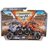 Monster Jam、公式ルーカススタビライザー対ジェスターダイカストモンスタートラック、1:64スケール、3歳以上の男の子向けキッズおもちゃ