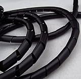 フィート(1.5メートル)スパイラルケーブルワイヤラップチューブコンピュータコード30ミリメートル-Black 1o5M