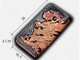 オリジナル　手つくり財布 メンズ財布 大容量 牛革 札入れ コンパクト カード入れ 小銭入れ 長財布 男女兼用 職人の手彫りA1011