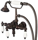 水Creationヴィンテージクラシック3 – 3 / 8インチセンター壁マウントTub Faucet with Down注ぎ口 F6-0017-03-CL 1