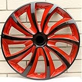 ホイールカバーセット-14/15インチホイールキャップ、装飾ホイールトリム| 自動車外装カーアクセサリー カラー車の装飾ホイール （4つのセット） (レッド,14インチ/40cm)