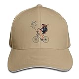 大人 キャップ立っている ちゃり 自転車 プリント 男女兼用 登山 レジャー・キャップ カジュアル 紫外線対策 日よけ 小顔効果 ベージュ