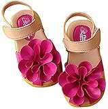 NEWSTORY ベビー キッズ 女の子 用 かわいい デザイン フラワー モチーフ サンダル ベビーシューズ ベビーサンダル (15cm(25), 01. ローズ)
