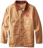 NCAA Nebraska Cornhuskers Boy 's Weathered Chore Coat ブラウン