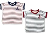 (サンデュードロップ)SUN DEW DROP いかりプリント マリンボーダー柄 半そでTシャツ 95cm ネイビーボーダー