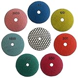 Konfor 100mmダイヤモンド研磨パッド乾式研削カッター 大理石花崗岩用 7枚入セット