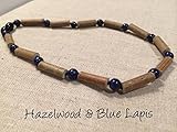 ADHD Hazelwood Necklace 19 inch Baltic Amber Lapis Lazuli for adult for Gut issues; Eczema, Acid Ref