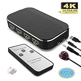 HDMI切替器 、Vilcome 4Kx2K HDMI分配器/セレクター 3入力1出力 1080p/3D対応(メス→オス) 電源不要 LG