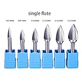 SHINA 高級なカーバイドバー 片面グルーブ ツリー状 回転 File 1/4" 6mm SHK 12mm（頭の外径のサイズ）