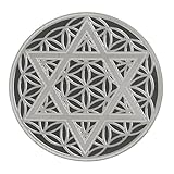 RELIGHT 六芒星 フラワーオブライフ 金属製 ステッカー シール 神聖幾何学 金色 (3cm（3枚）シルバー)