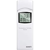 ECOWITT WN31 Wireless Multi-Channel Thermometer and Hygrometer Sensor, Temperature & Humidity Gauge with LCD Display, Remote 