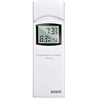 ECOWITT WN31 Wireless Multi-Channel Thermometer and Hygrometer Sensor, Temperature & Humidity Gauge with LCD Display, Remote 