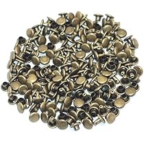 Amazon | 両面カシメ 小 足短 頭6mm 足6mm アンティークゴールド 100個 