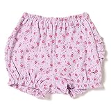 後ろフリルつき小花柄カバーパンツ ラベンダー F