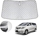 WAIROGA アルファード20 専用フロントサンシェード 車用サンシェードフロントガラス 日よけ 六層構造 車種専用設計 UVカット 日焼け防止 劣化防止 収納バッグで 簡単に取り付け 吸盤なし メーカー直営 (シルバー, アルファード ヴェルファイア20系 厚)