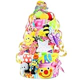 【出産祝い/おむつケーキ】Ｓａｓｓｙ(サッシー)　豪華11点付き　デラックス3段 オムツケーキ　ビブ・レディバグ　パンパースＳサイズ　ピンク　スターズ＆サンラトル【プレミアム】