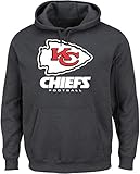 NFL Kansas City ChiefsメンズOur Team長袖画面印刷フード付きフリースプルオーバー、スモール、チャコールヘザー