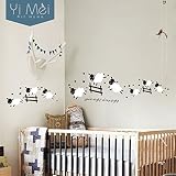 Kawaii Cute Jumping Sheep Wall Stickers Home Decor DIY Vinyl Art Decal Baby Kids Room Good Night Sle