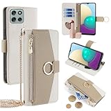 For MOTO G66J 5G/G66Y 5G ケース 手帳型 ショルダー For モトローラg66j/g66y 5g 財布型 カバー 肩掛け 斜めがけ 化粧鏡付き 女性 おしゃれ ロングストラップ ジッパー小銭入れ カード収納 横置き 上質な手触り 耐汚れ気質 肌感レザー 防指紋 耐久性 贈り物 COCOCLOUD ホワイト