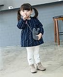 (チェリーレッド) CherryRed ベビー 女の子 防寒対策 綿服 スウェット ワンピース 厚手 可愛い 暖かい 遊び着 普段着 73 ネイビー
