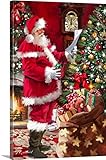マクニールスタジオプレミアムシックラップキャンバス壁アート印刷題名サンタチェックリスト 32" x 48" 2123534_24_32x48_none