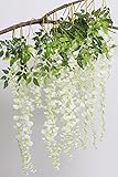 人工花34でリアルなロマンチッククラシック人工フェイク藤のつるRattaシルク花Garden花柄装飾DIYリビングルームHanging Flower Plant Vineホームパーティーウェディングシ