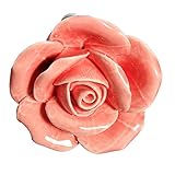 SODIAL(R) 1個　ヴィンテージローズフラワーセラミックドアノブ ハンドル引き出し　ピンク